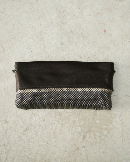 Black Leather Ludovica Clutch