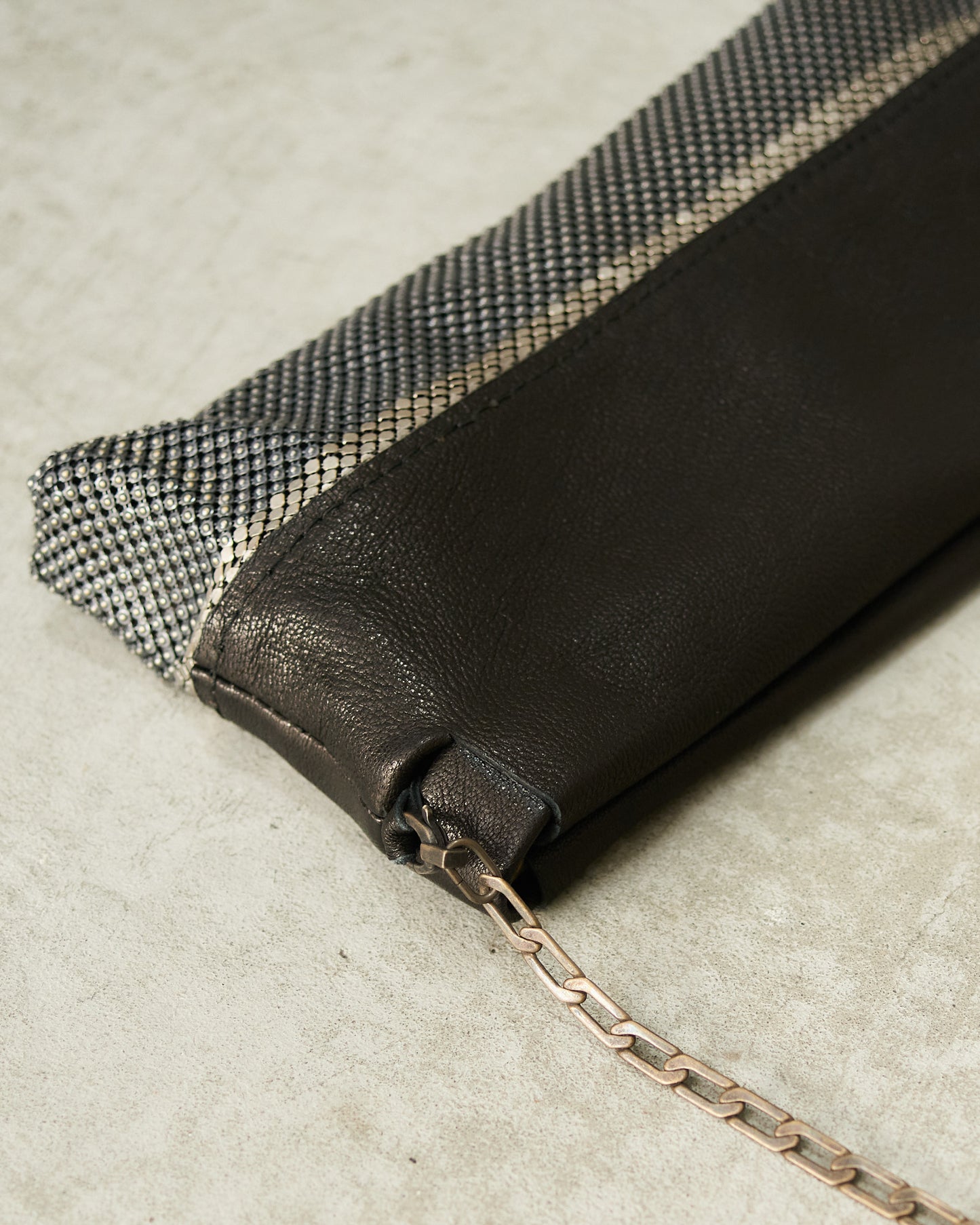 Black Leather Ludovica Clutch