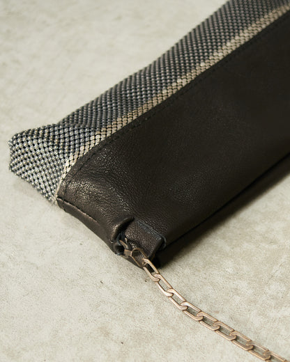 Black Leather Ludovica Clutch