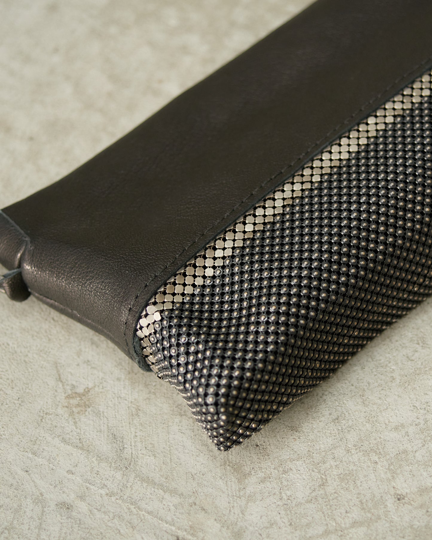Black Leather Ludovica Clutch