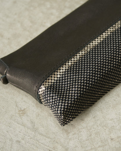 Black Leather Ludovica Clutch