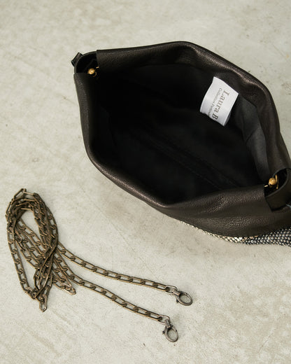 Black Leather Ludovica Clutch