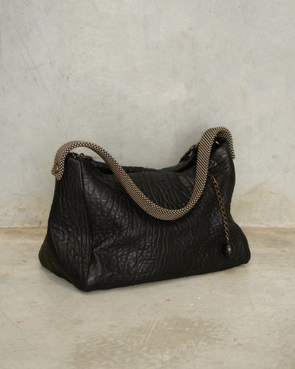 Black Leather Paula Chain Bag