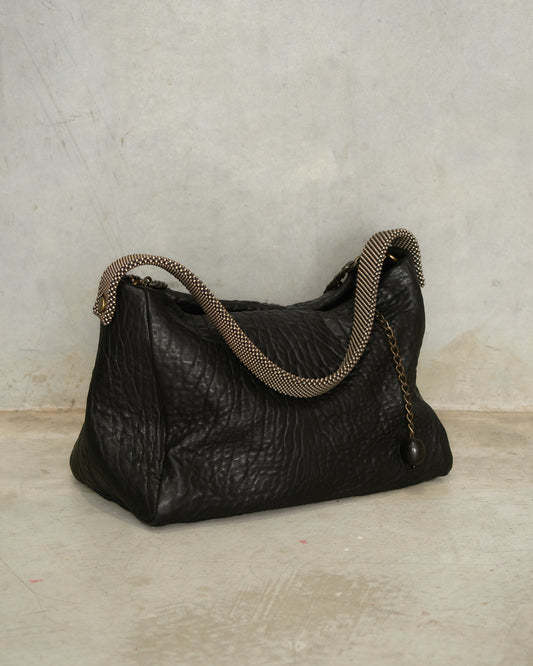 Black Leather Paula Chain Bag