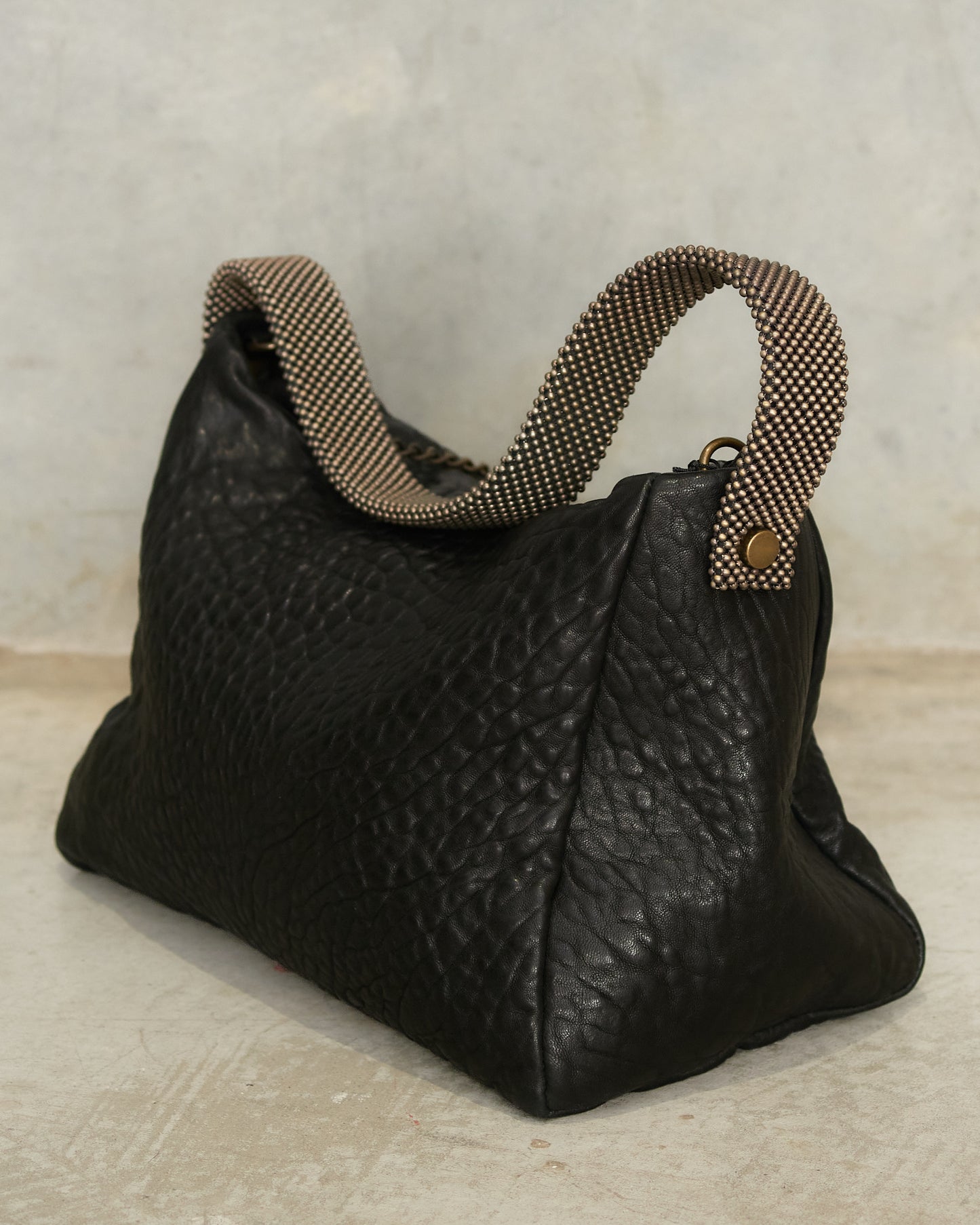 Black Leather Paula Chain Bag