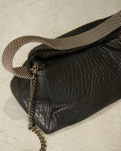 Black Leather Paula Chain Bag