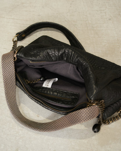 Black Leather Paula Chain Bag