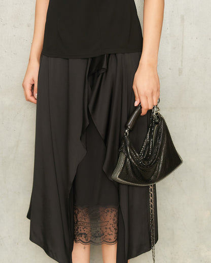 Black Patrizia Pleated Baguette Bag