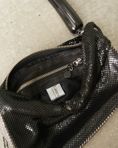 Black Patrizia Pleated Baguette Bag