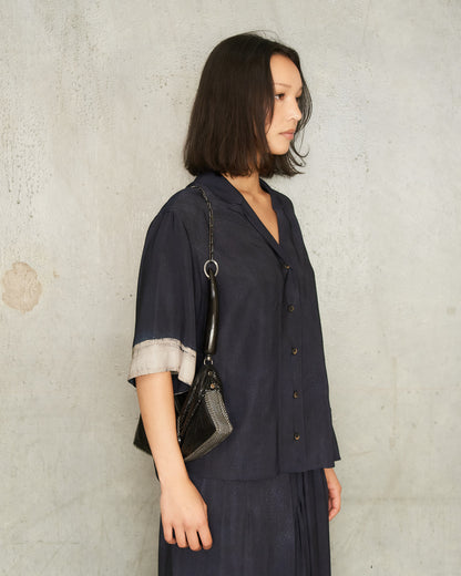 Black Patrizia Pleated Baguette Bag