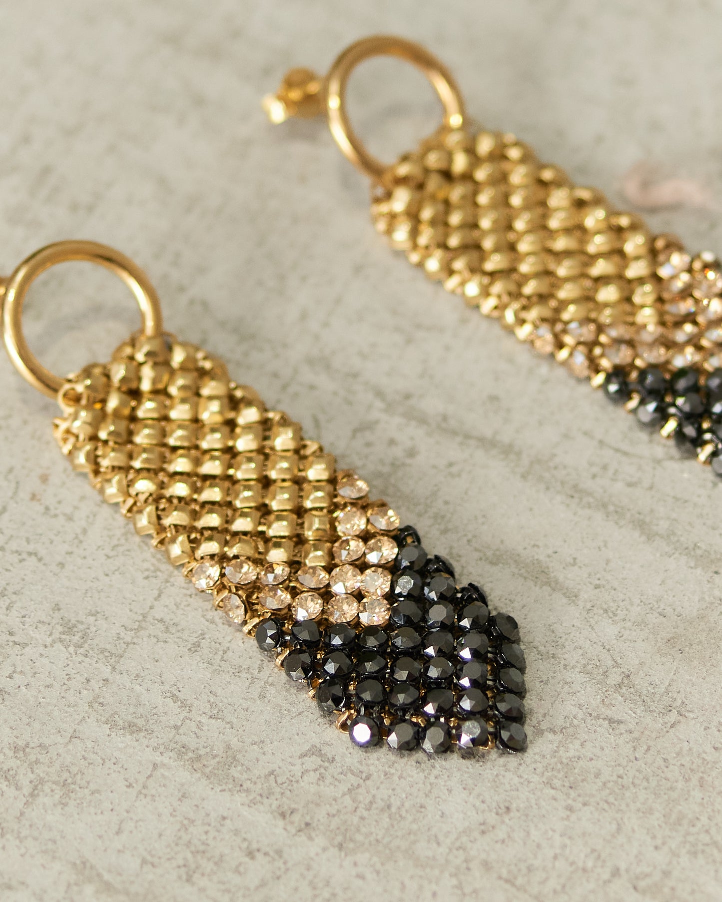 Gold Black Gracious Arrow Earrings