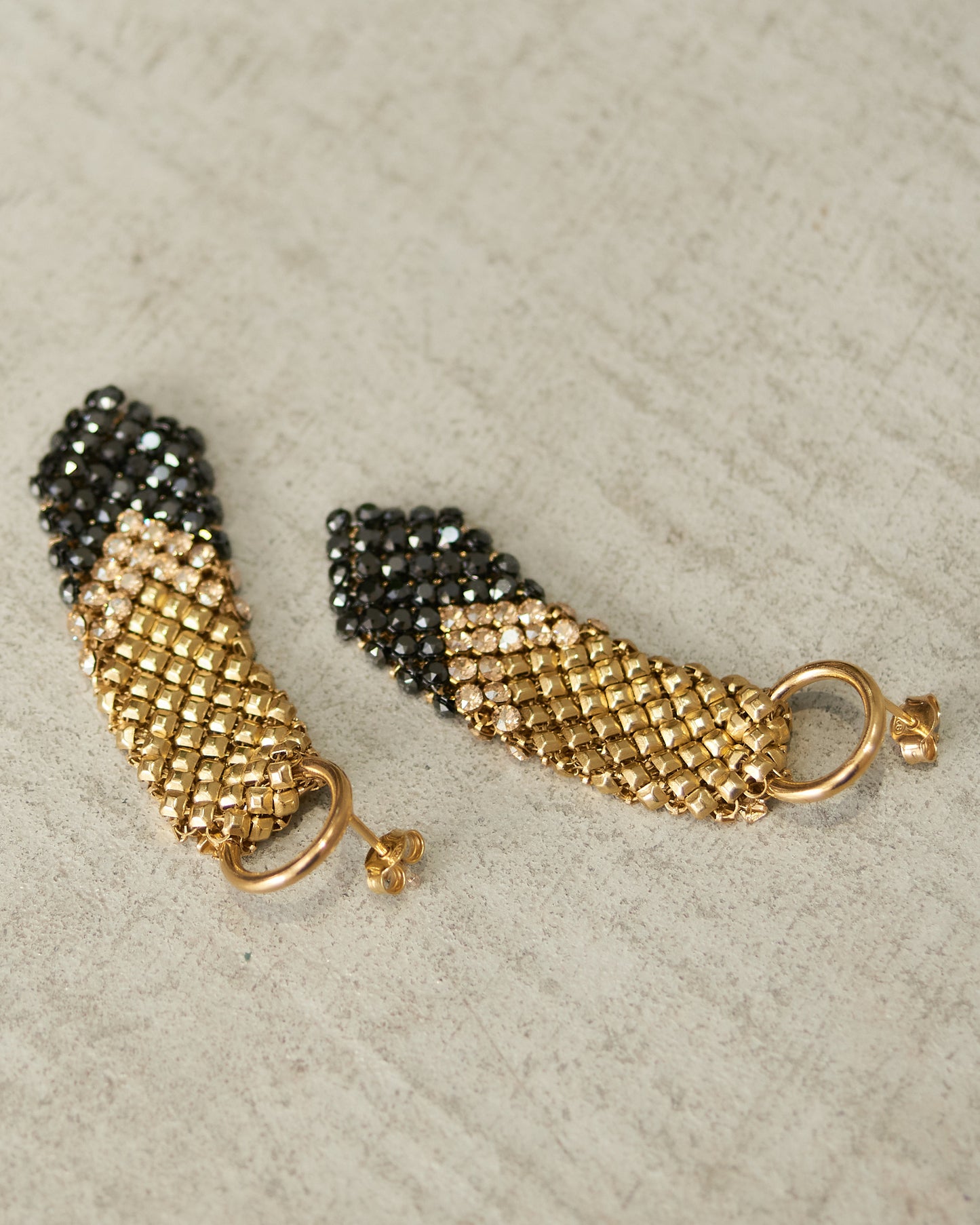 Gold Black Gracious Arrow Earrings
