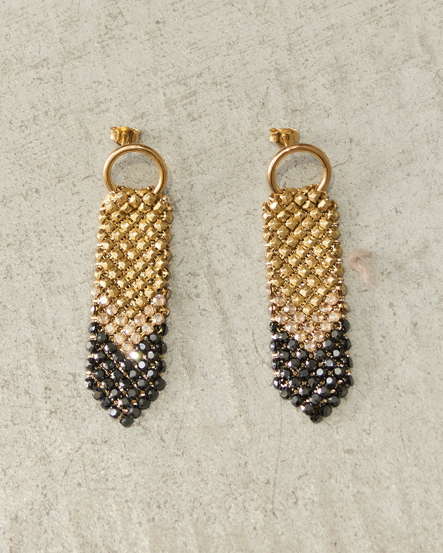 Gold Black Gracious Arrow Earrings