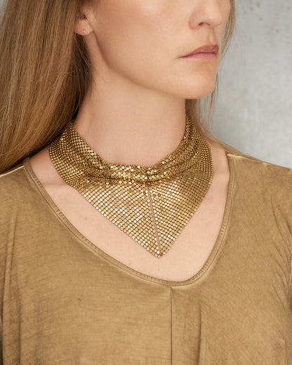 Gold Glomesh Bandana Necklace