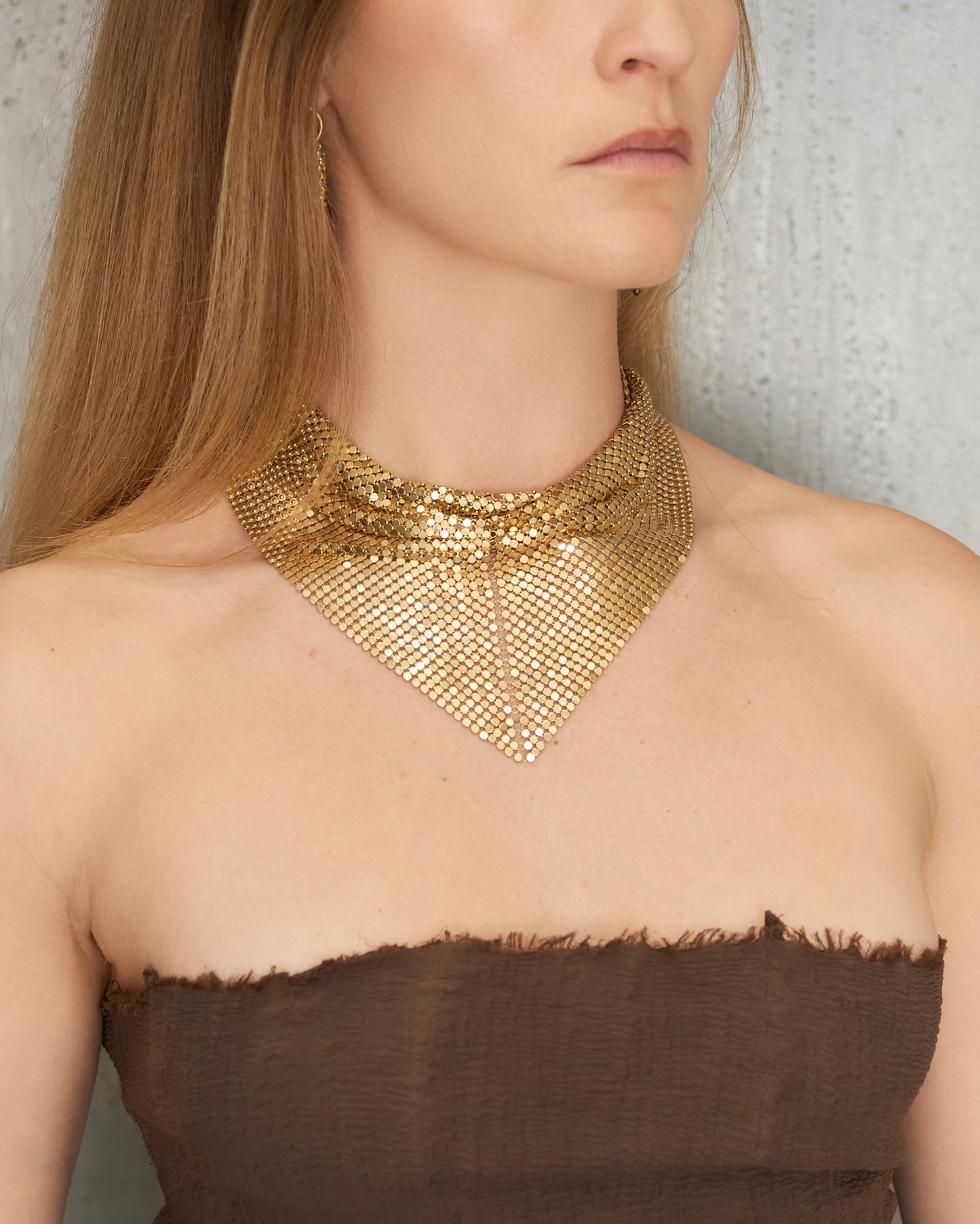 Gold Glomesh Bandana Necklace