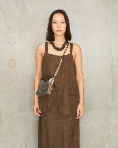 Doré Petra Pleated Baguette Bag
