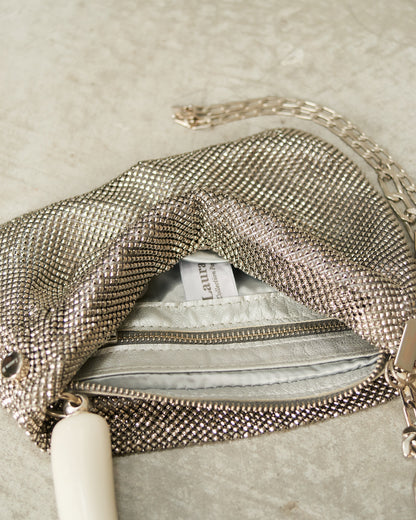 Silver Priscilla Pleated Bag