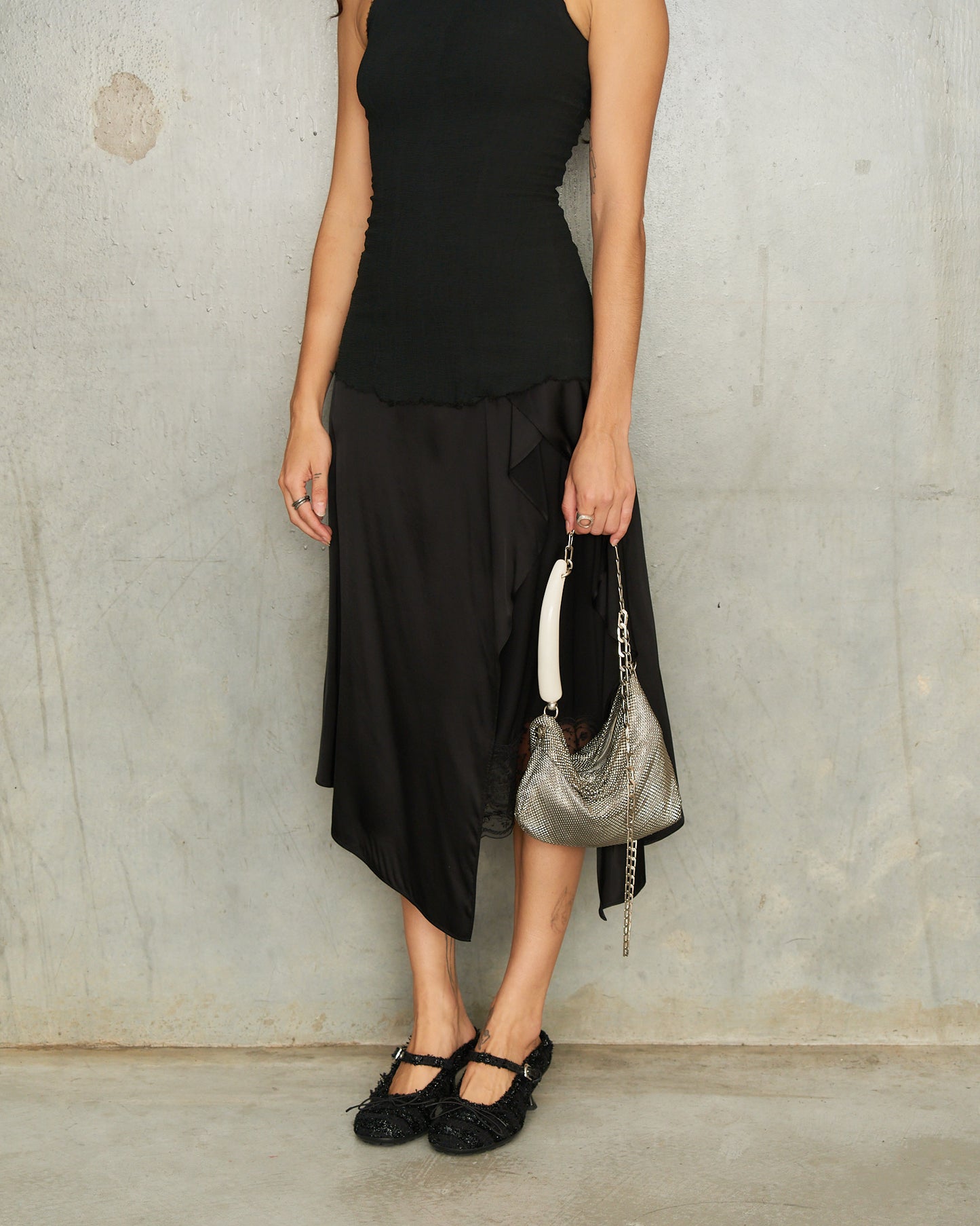 Silver Priscilla Pleated Bag