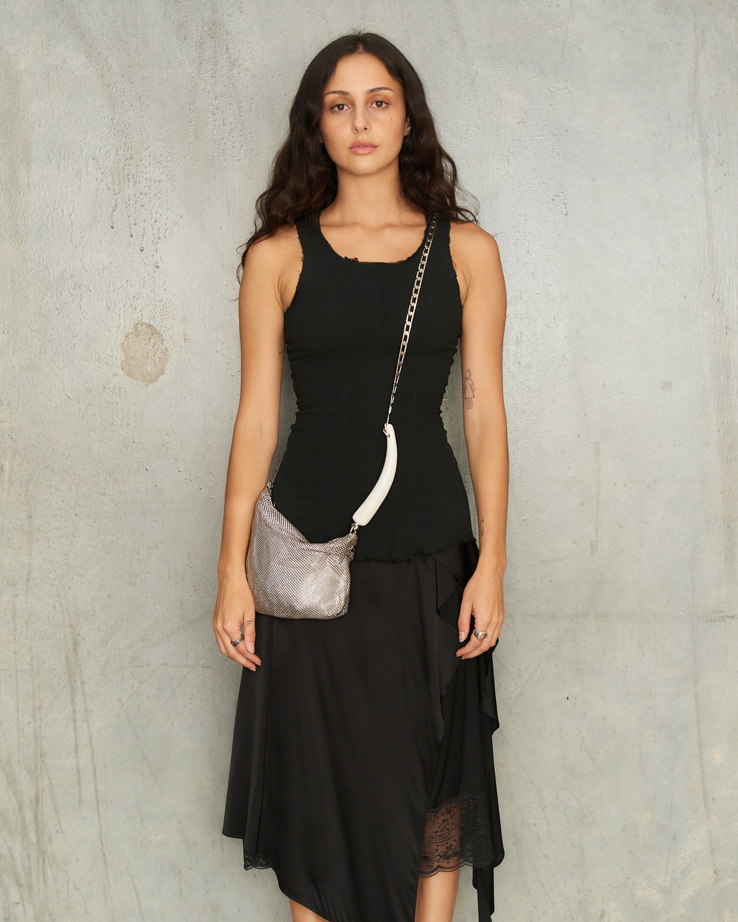 Silver Priscilla Pleated Bag