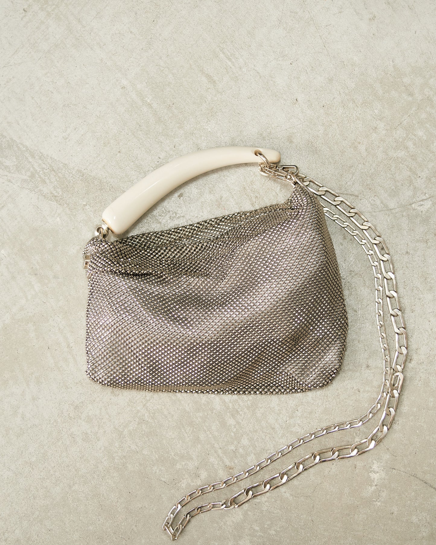Silver Priscilla Pleated Bag