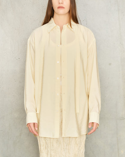 Almond Long Shirt With Tie
