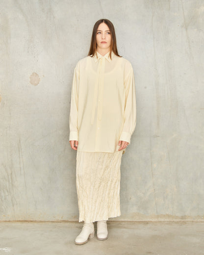 Almond Long Shirt With Tie