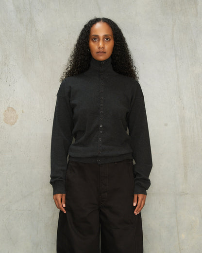 Anthracite Melange Fitted Cardigan