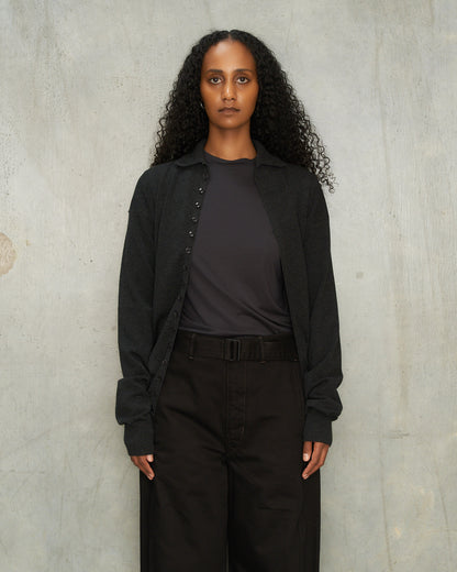 Anthracite Melange Fitted Cardigan