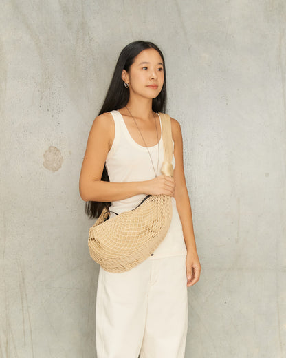 Light Beige Croissant Filt Bag