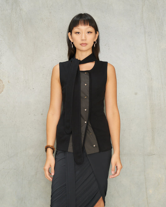 Black Asymmetric Fitted Top