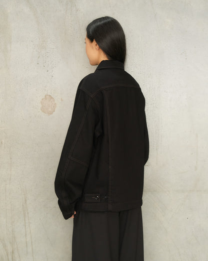 Black Boxy Denim Jacket