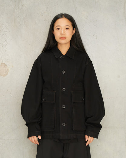 Black Boxy Denim Jacket