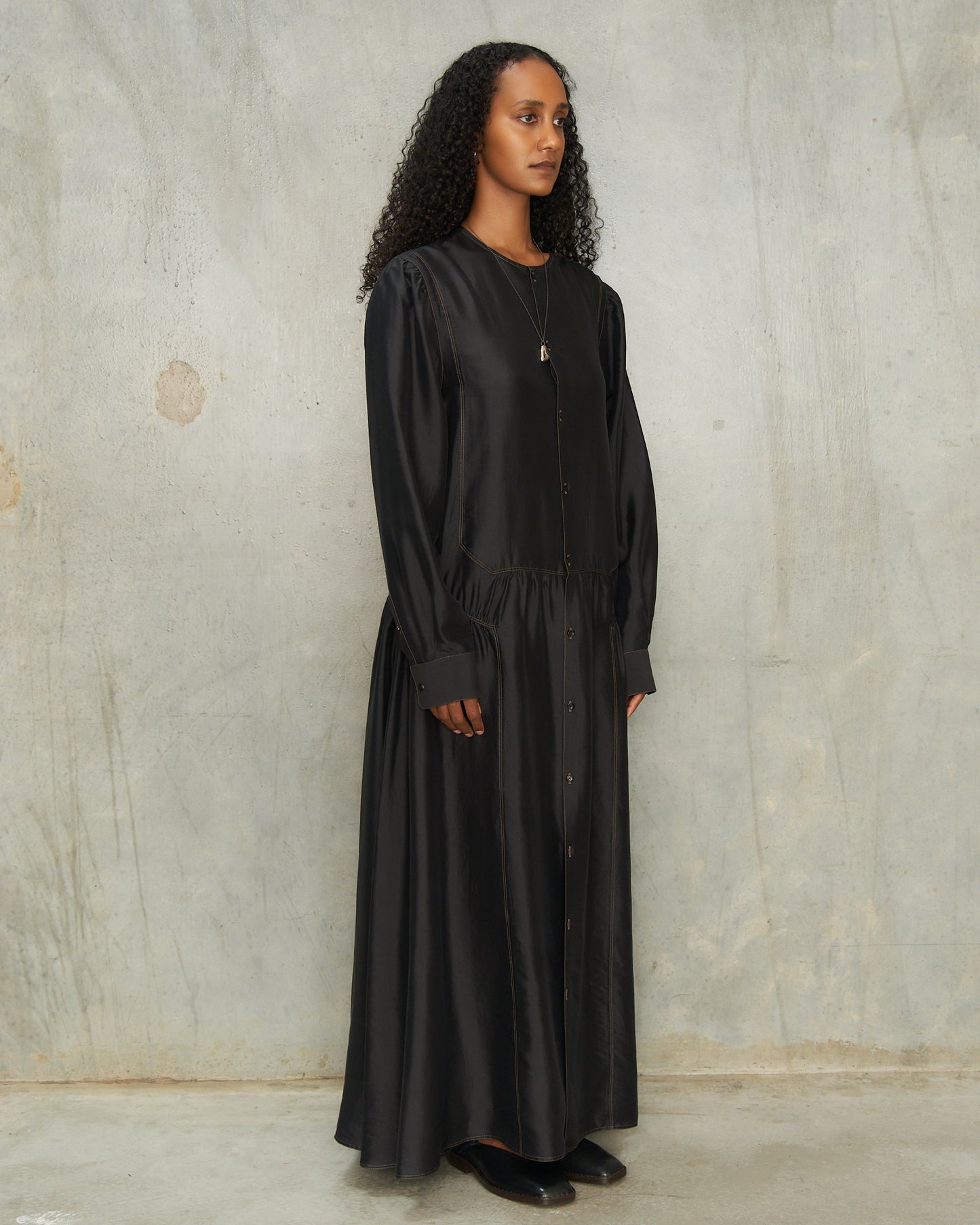 Black Buttoned Dress