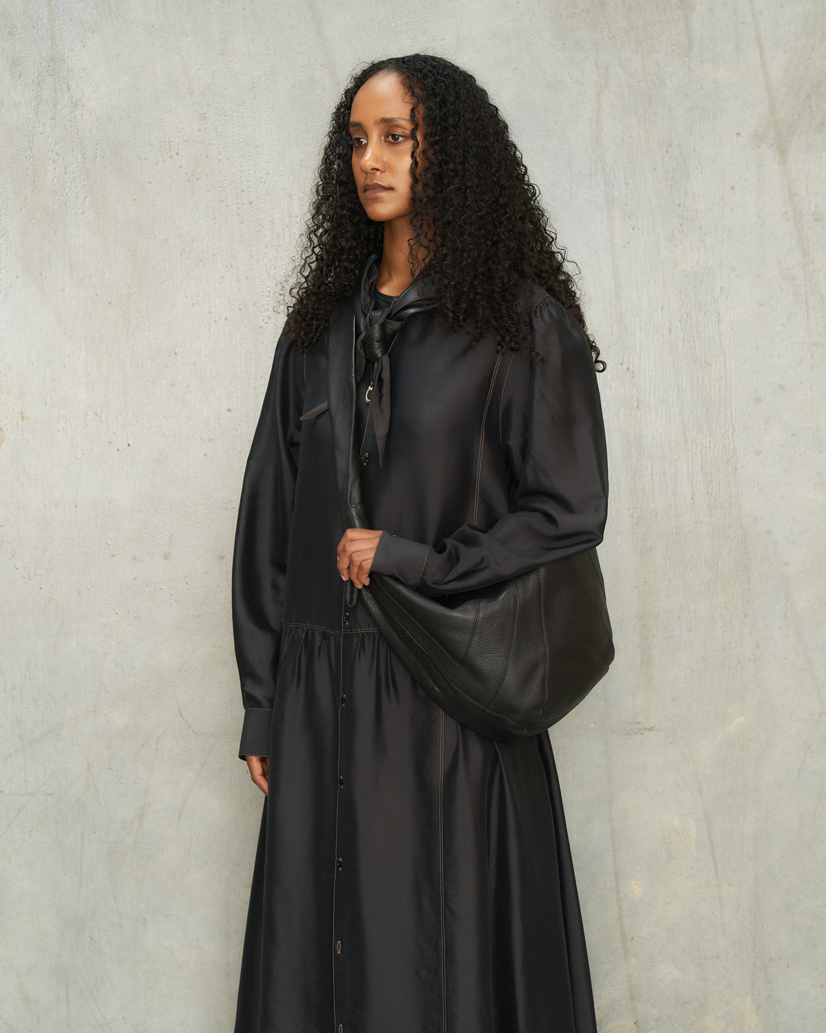 Black Large Croissant Bag