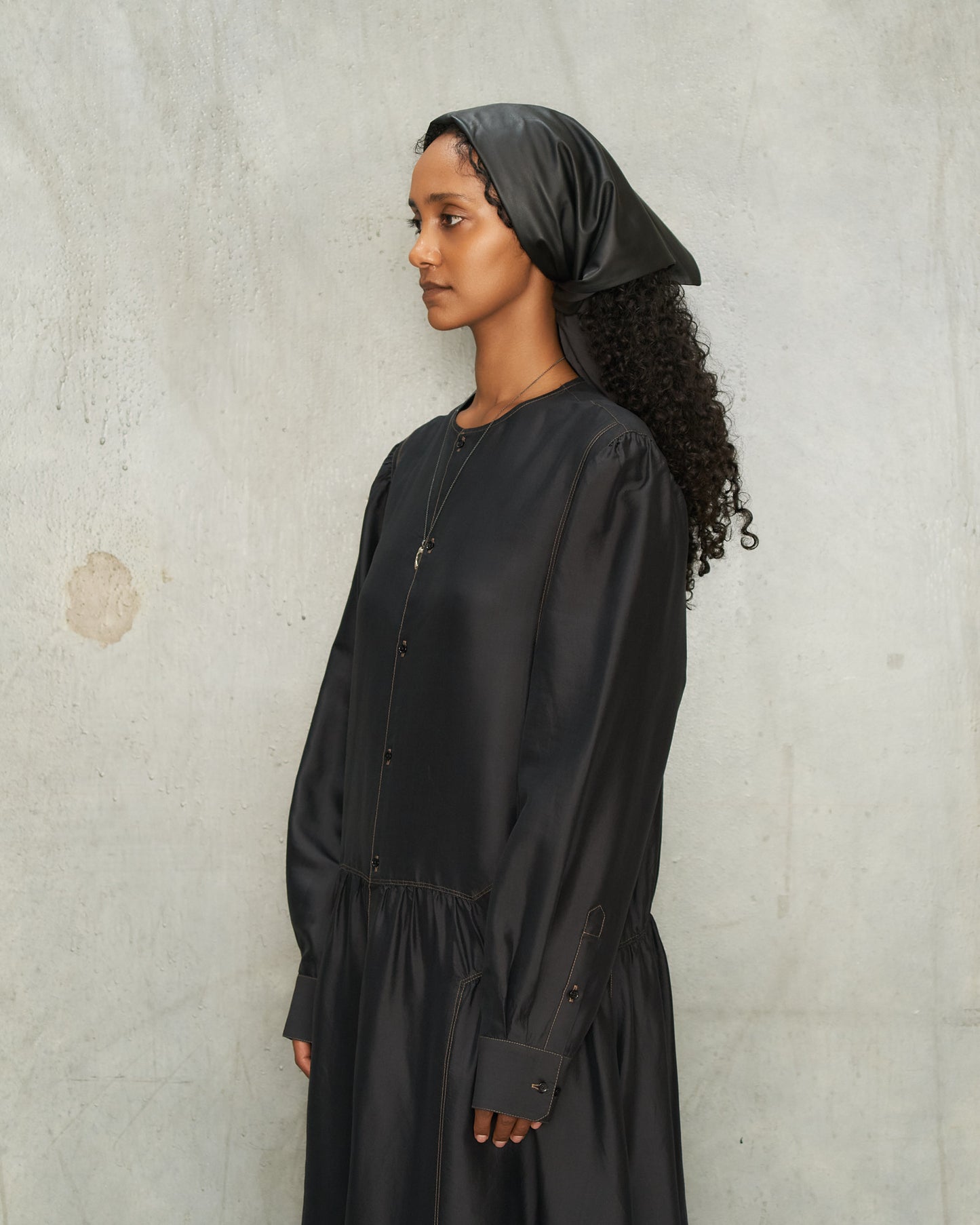 Black Leather Triangle Scarf