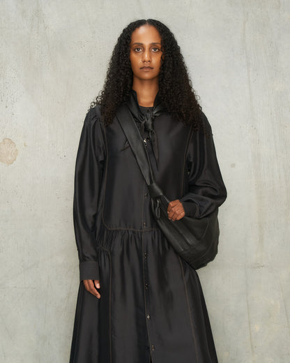 Black Leather Triangle Scarf
