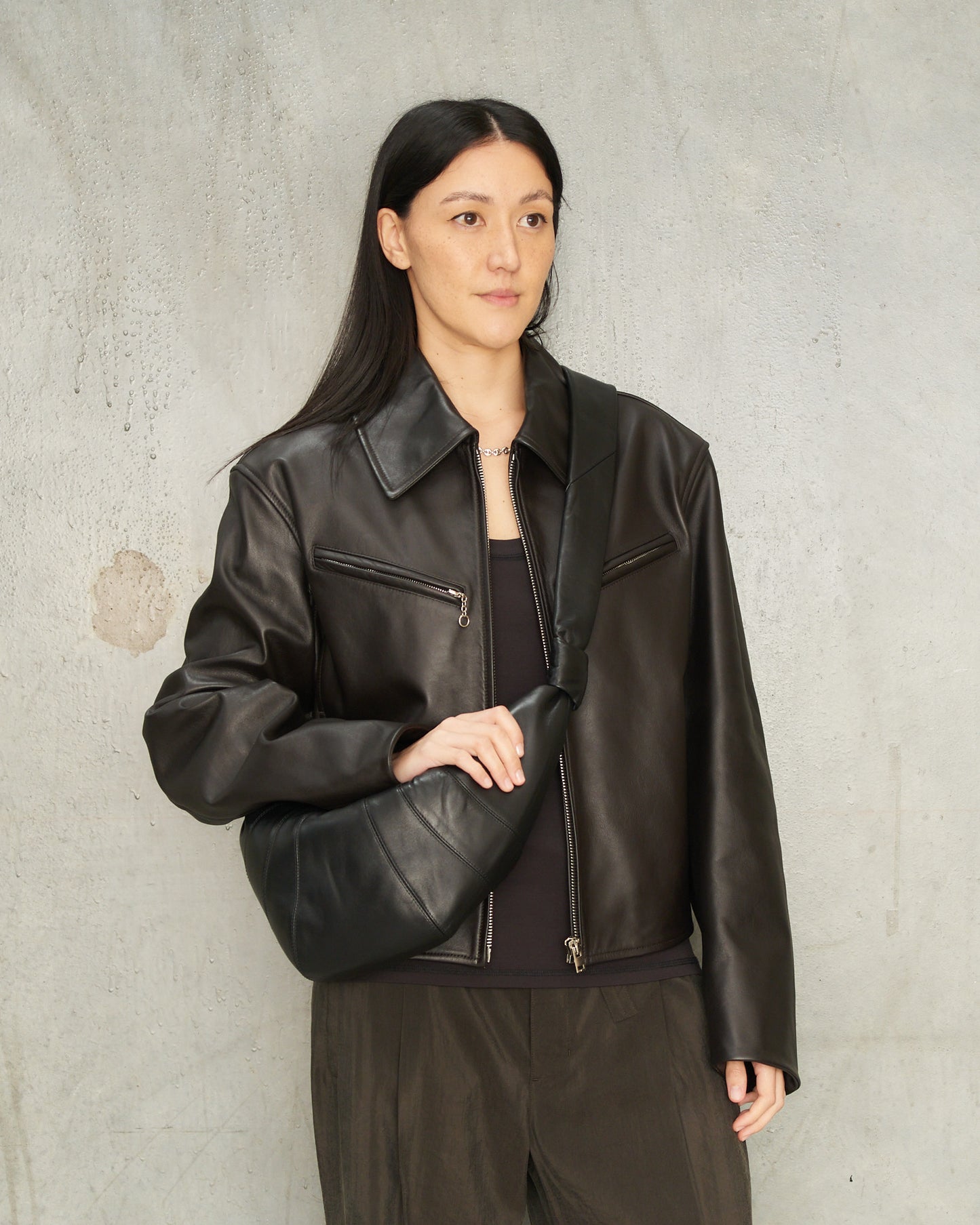 Black Medium Croissant Bag