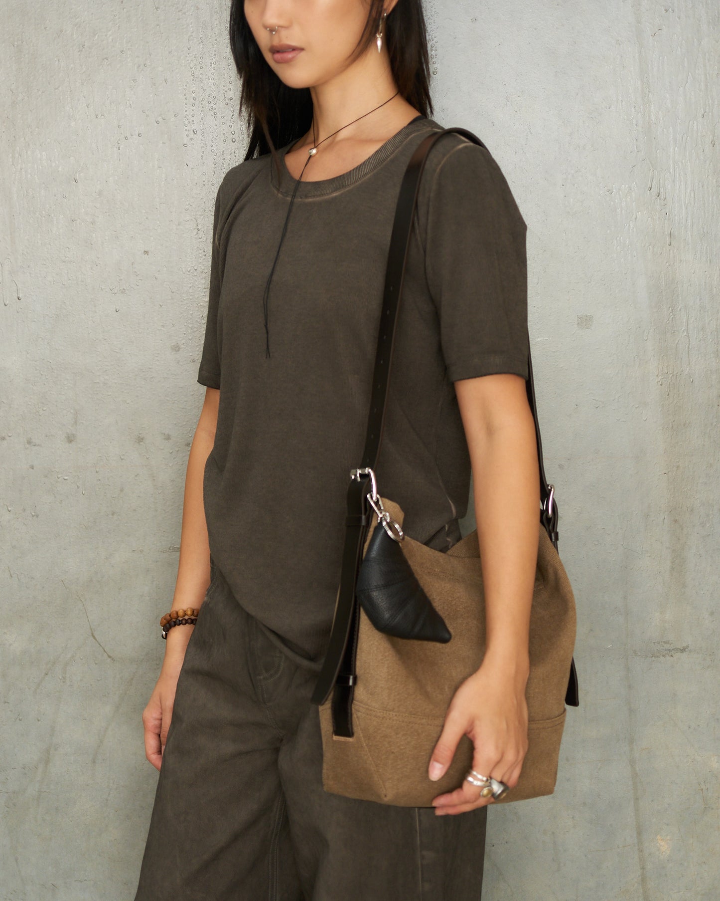 Black Mini Croissant Keyring