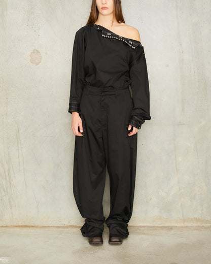 Black Soft Volume Pants