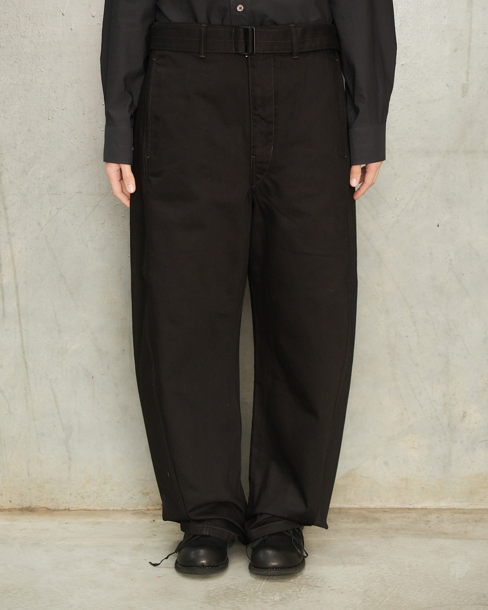 Lemaire Black Twisted Belted Pants Black PA326 - DILETTANTE