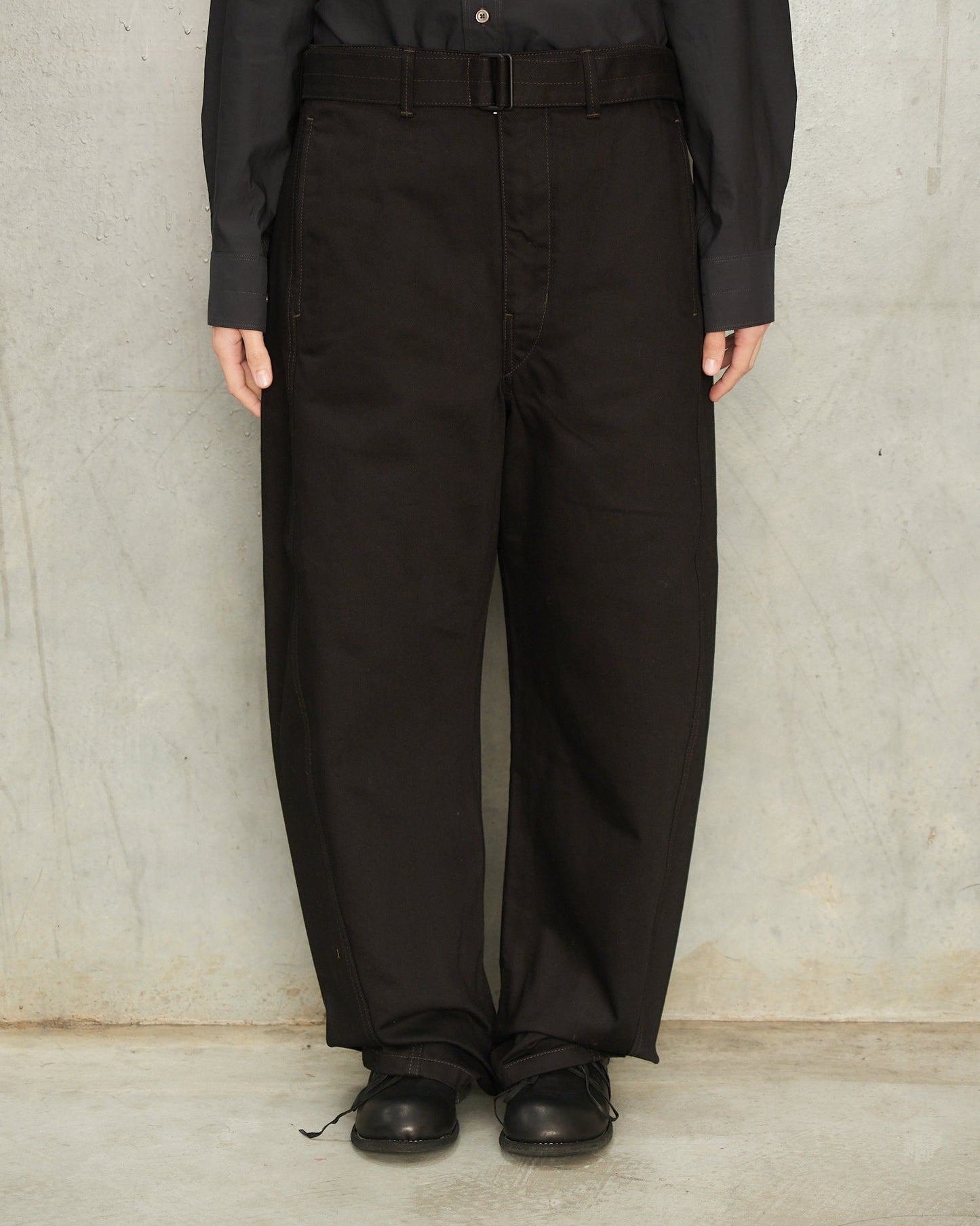 Black Twisted Belted Pants