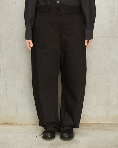 Black Twisted Belted Pants
