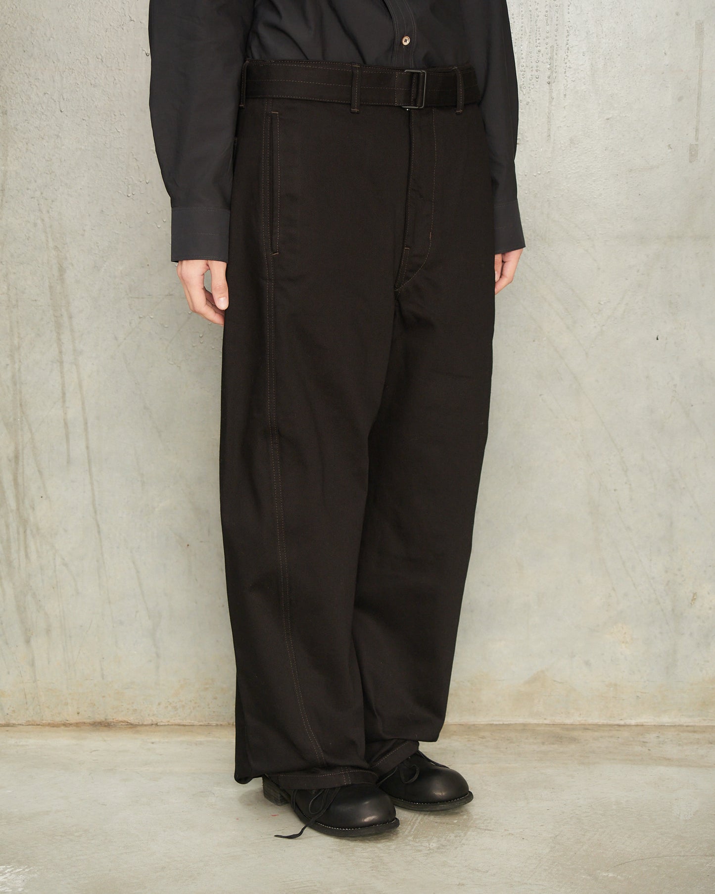 Black Twisted Belted Pants