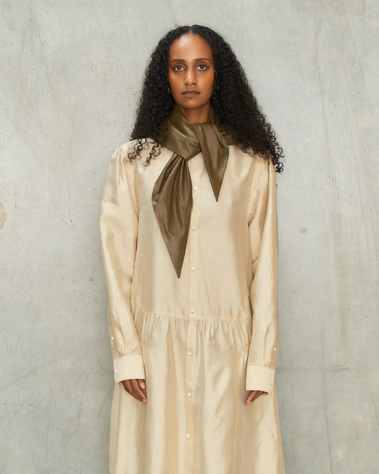 Bronze Leather Triangle Scarf