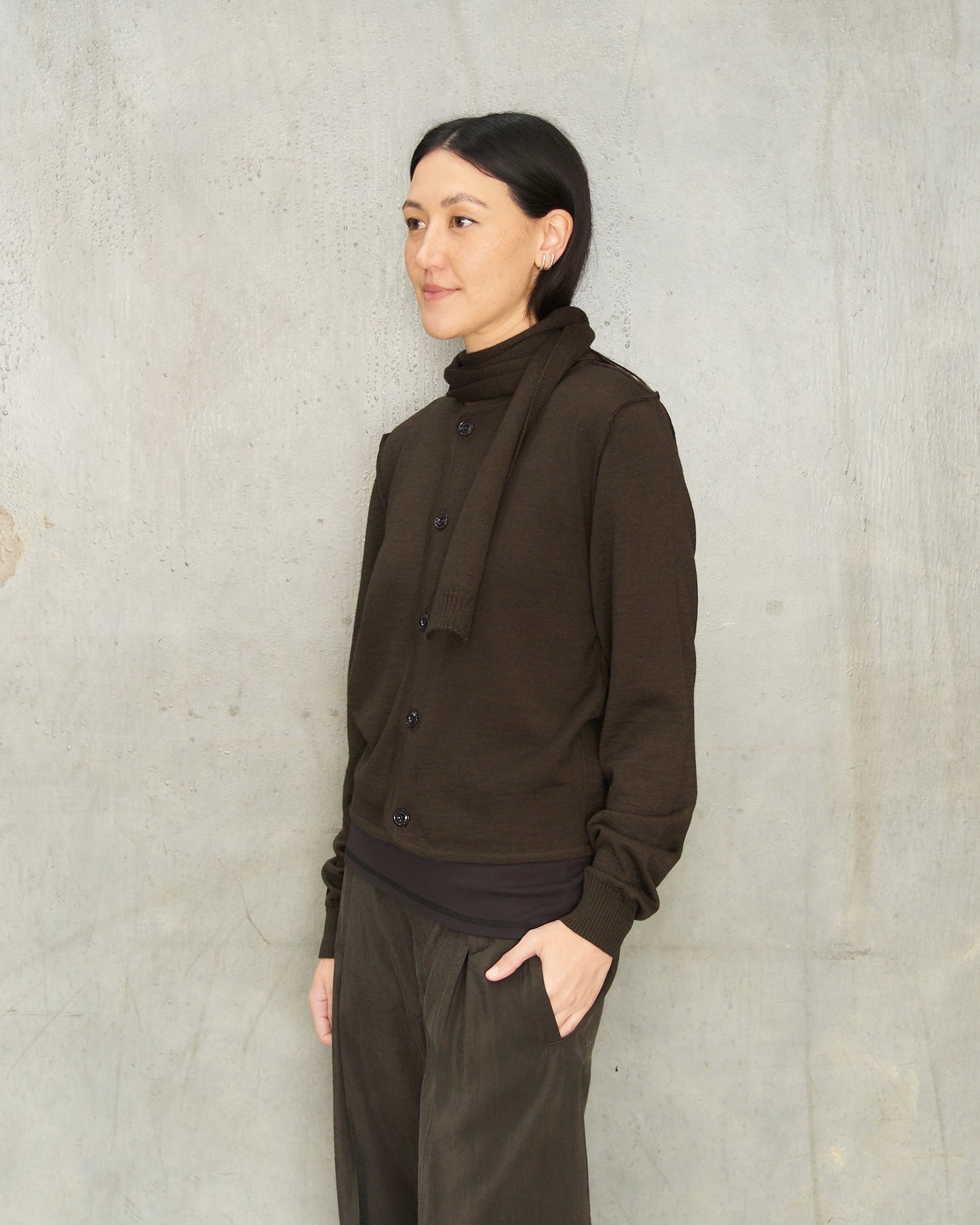 Dark Cacao Twisted Cardigan