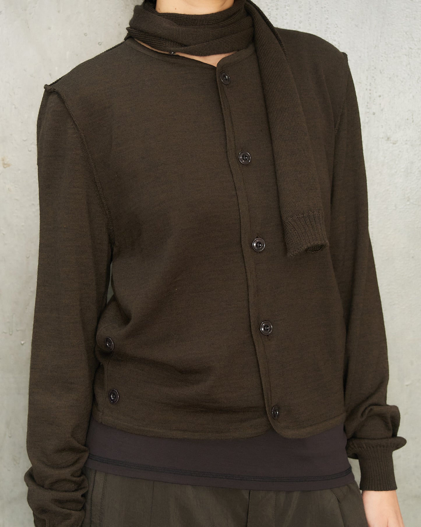 Dark Cacao Twisted Cardigan