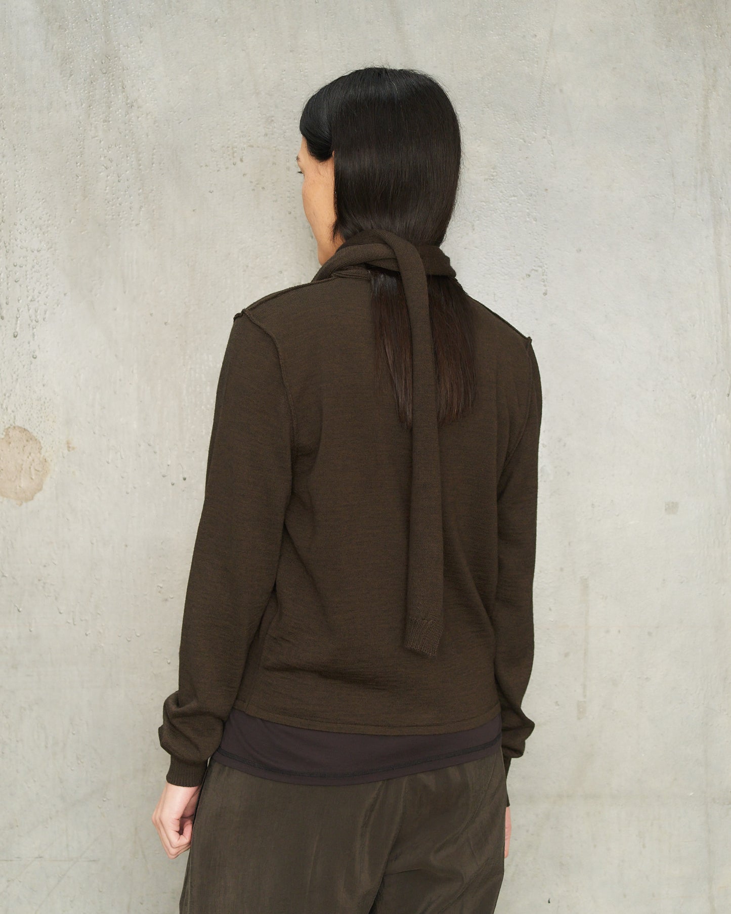 Dark Cacao Twisted Cardigan