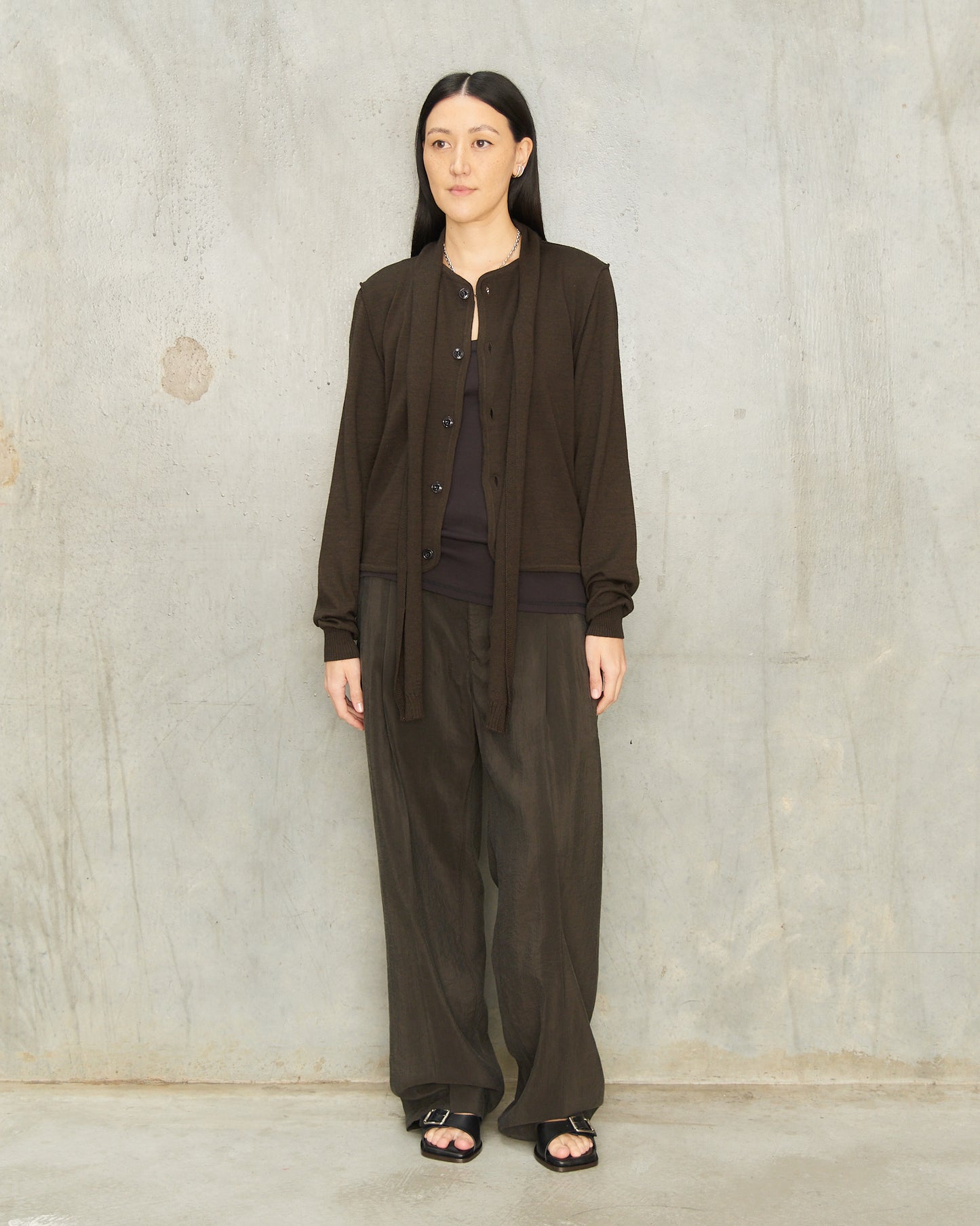 Dark Cacao Twisted Cardigan