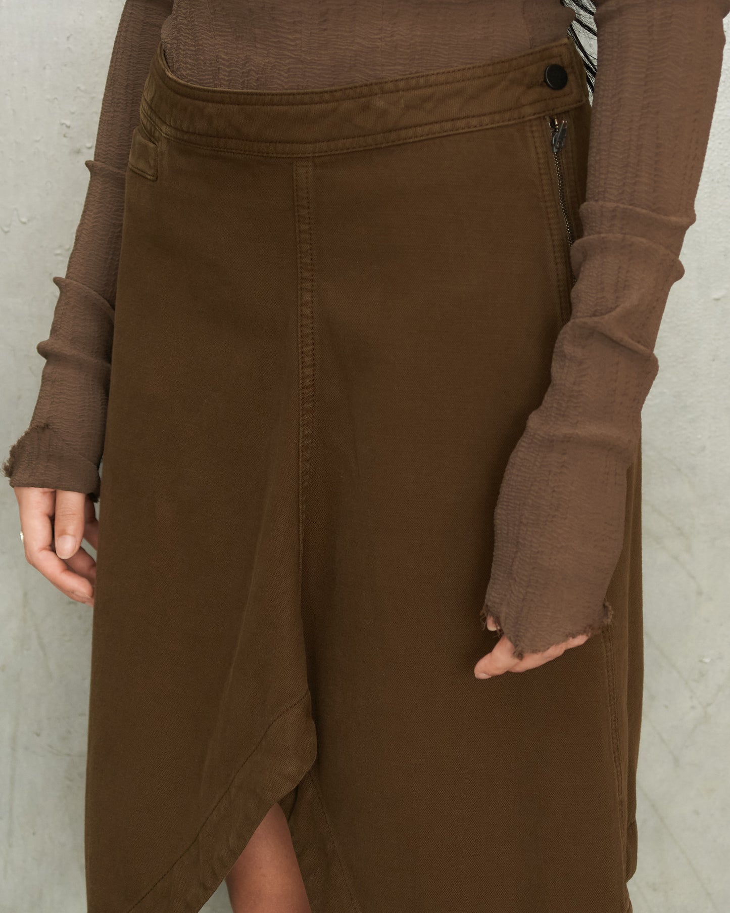 Cacao Asymmetric Skirt