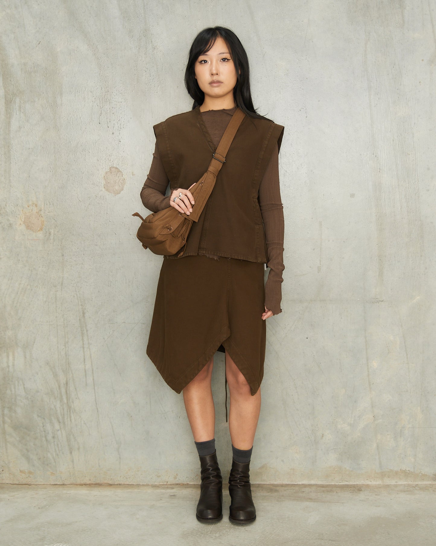 Cacao Asymmetric Skirt